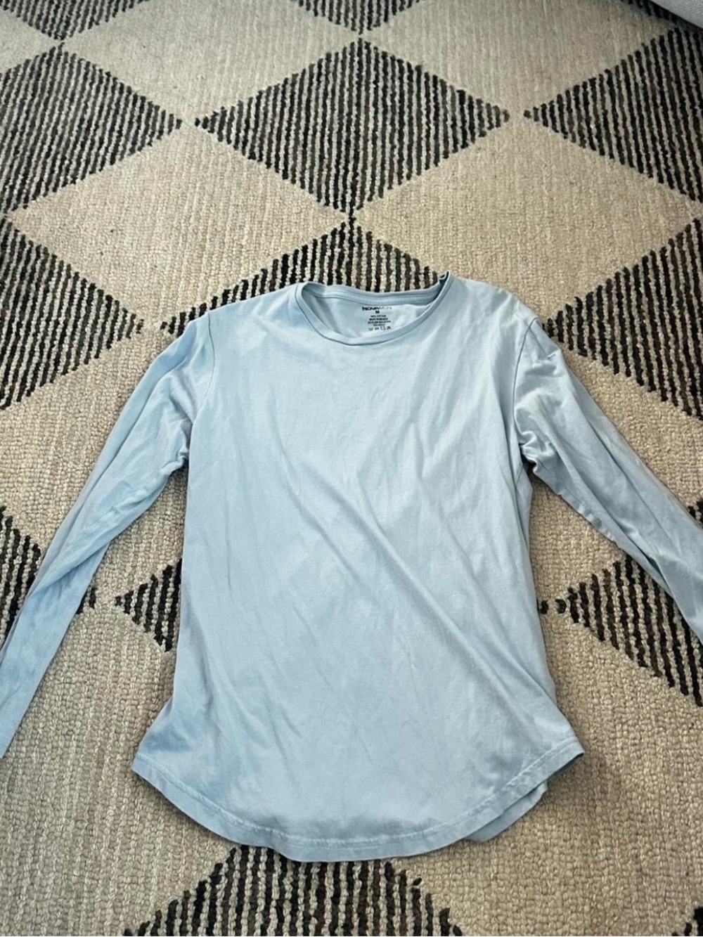 Men's Long Sleeve Light Blue Crewneck Shirt